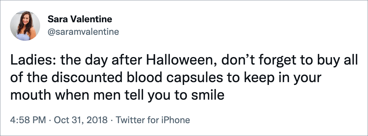 Funny Halloween tweet.