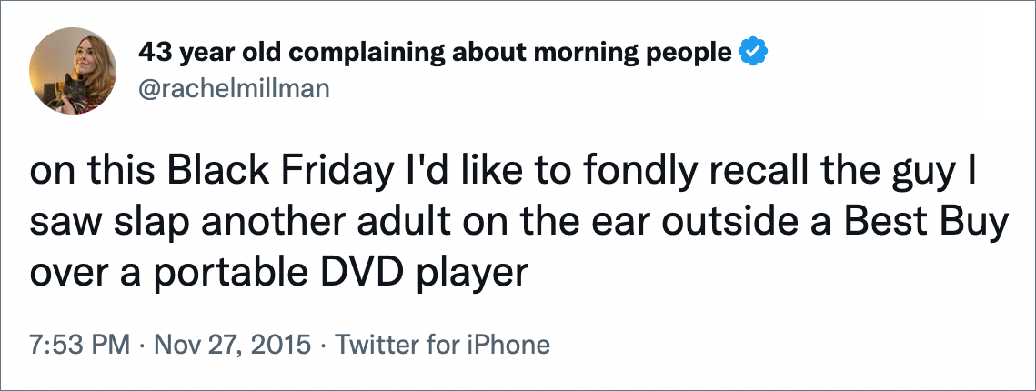 Funny Black Friday tweet.