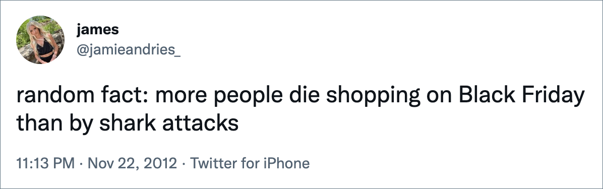 Funny Black Friday tweet.