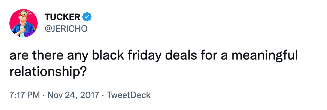 Funny Black Friday tweet.