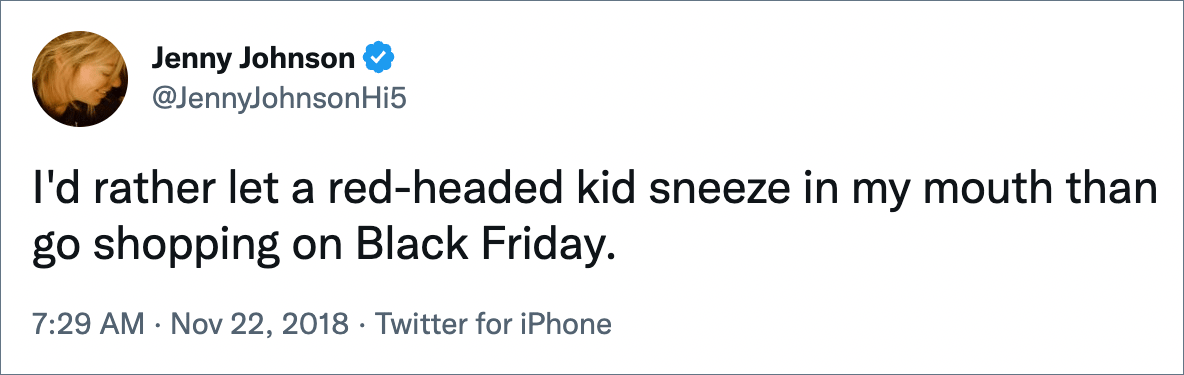 Funny Black Friday tweet.