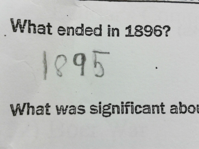 Funny failed test answer.