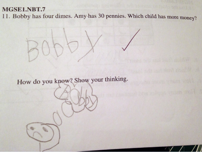 Funny failed test answer.