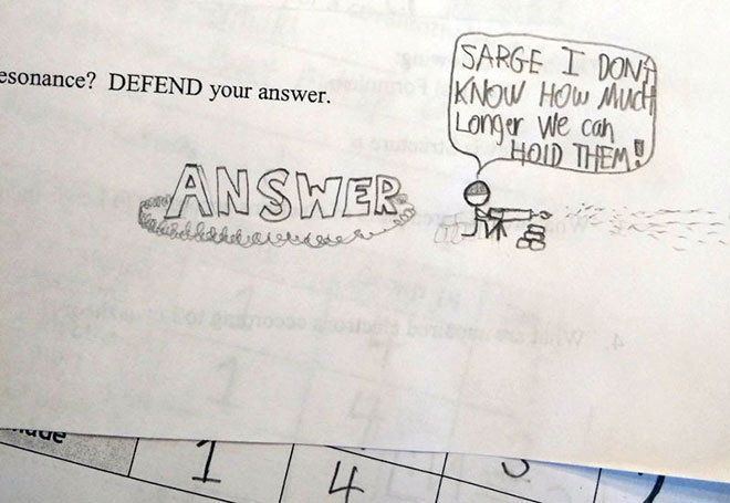 Funny failed test answer.