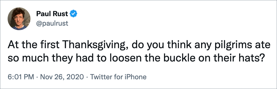 Funny Thanksgiving tweet.