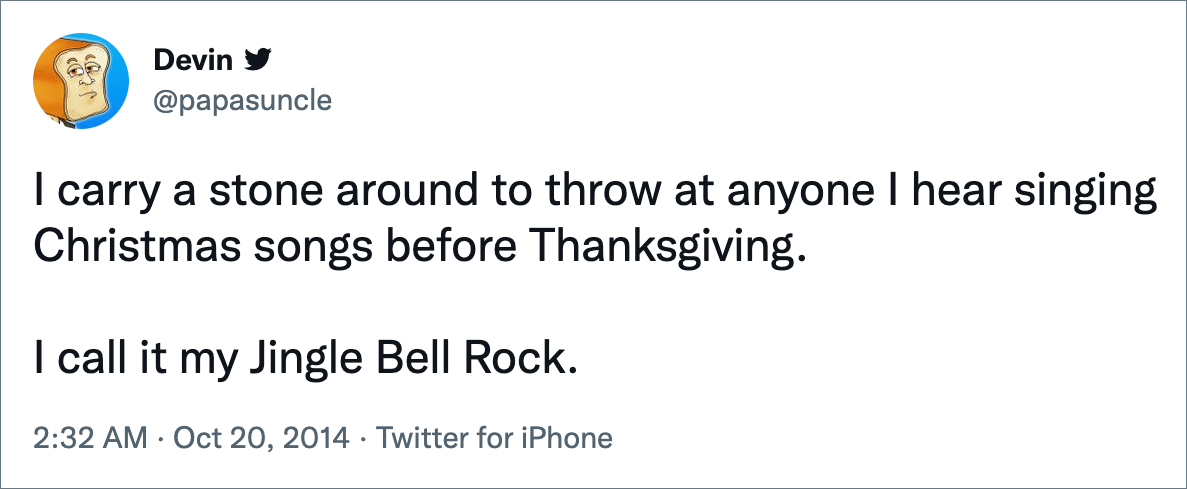 Funny Thanksgiving tweet.