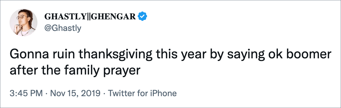 Funny Thanksgiving tweet.