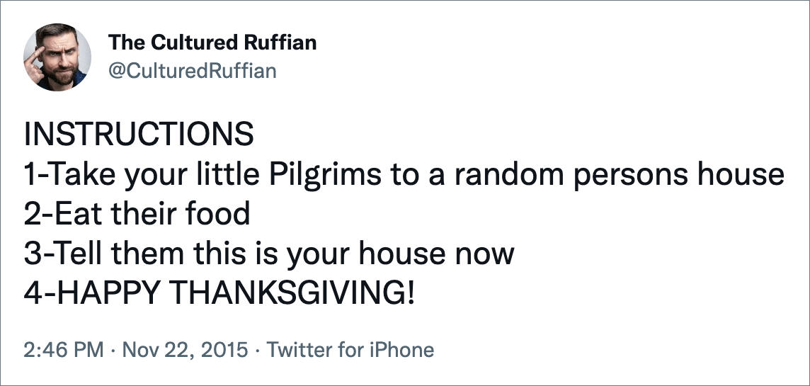 Funny Thanksgiving tweet.