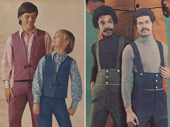 Ridiculous 1970s matching couple outfits.