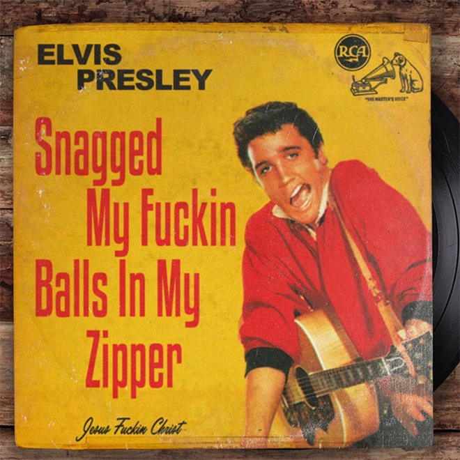 Vintage music album cover parody.