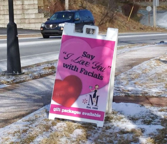 Really bad Valentine's Day design fail.