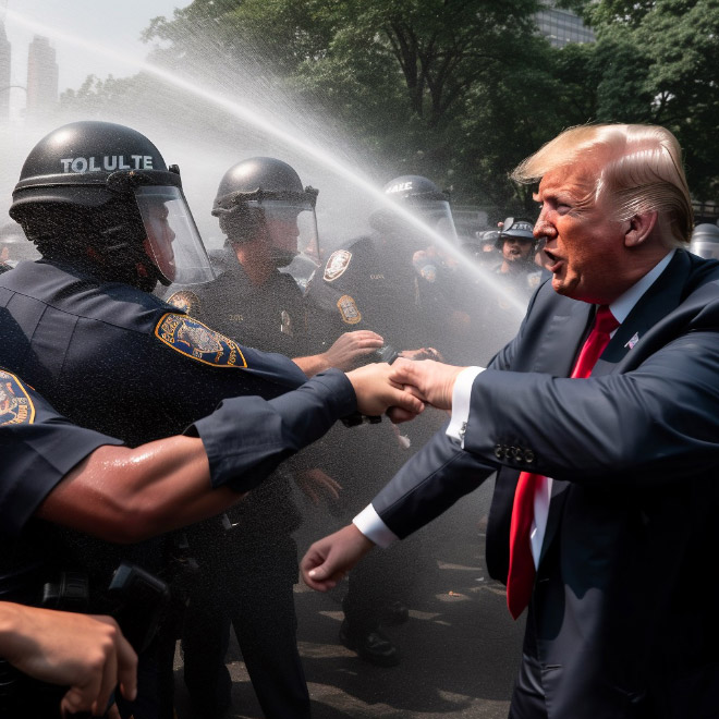 AI-generated image of Trump arrest.