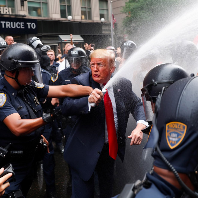 AI-generated image of Trump arrest.