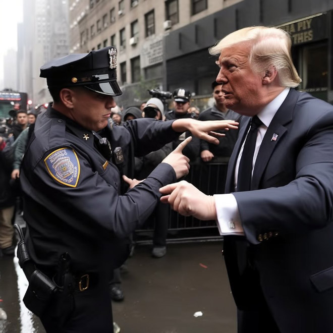 AI-generated image of Trump arrest.