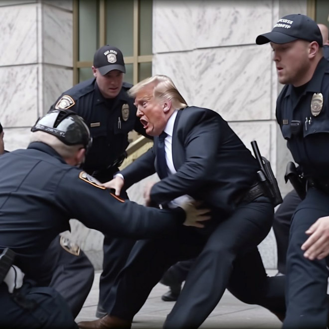 AI-generated image of Trump arrest.