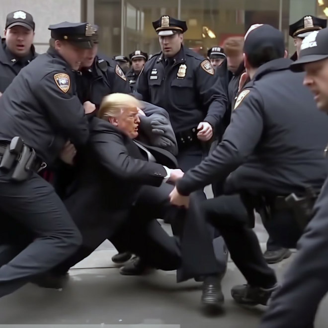 AI-generated image of Trump arrest.