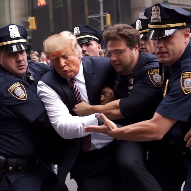 AI-generated image of Trump arrest.