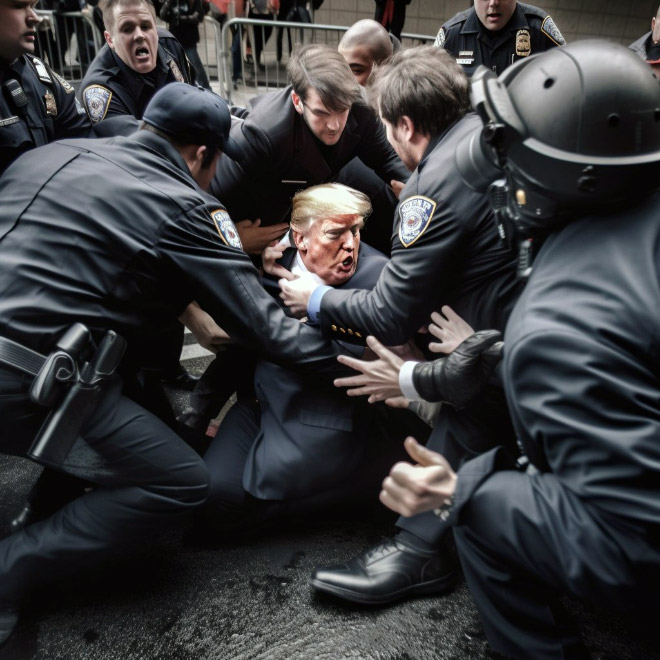 AI-generated image of Trump arrest.