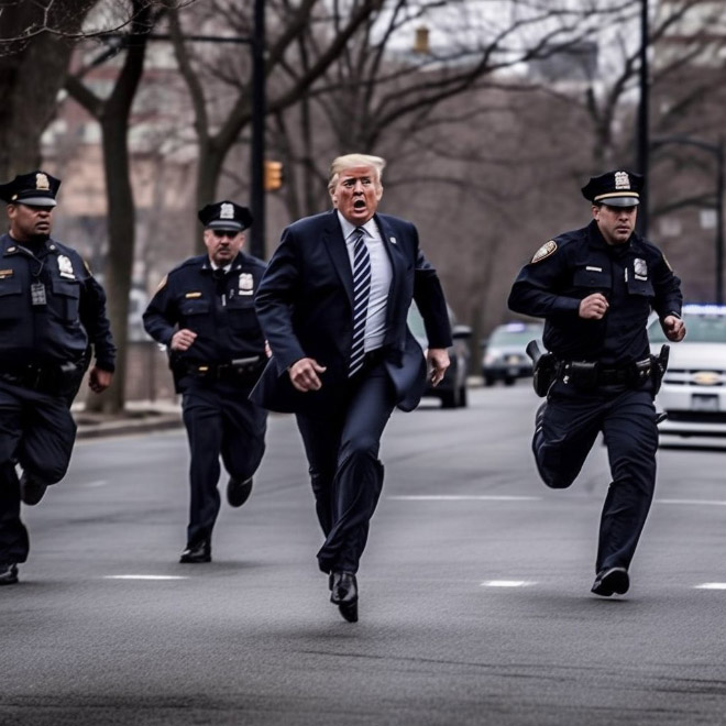 AI-generated image of Trump arrest.