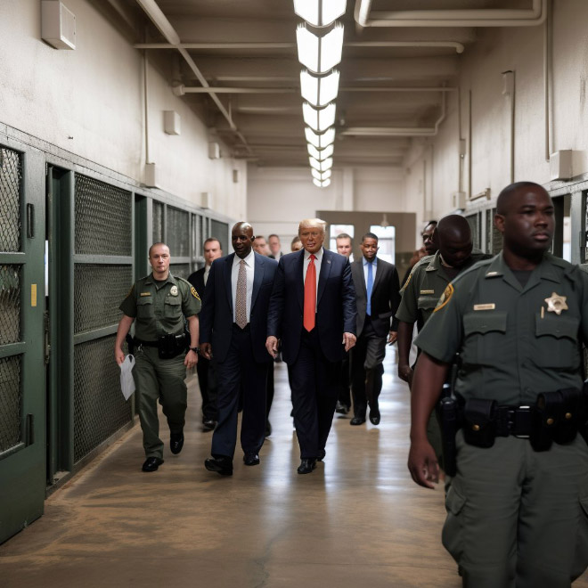 AI-generated image of Trump in prison.