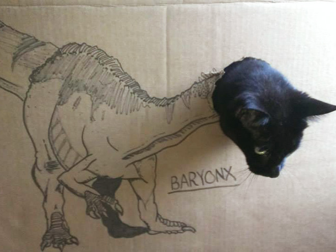 How to turn your ordinary cat into a dinosaur...