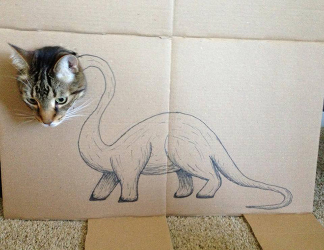 How to turn your ordinary cat into a dinosaur...