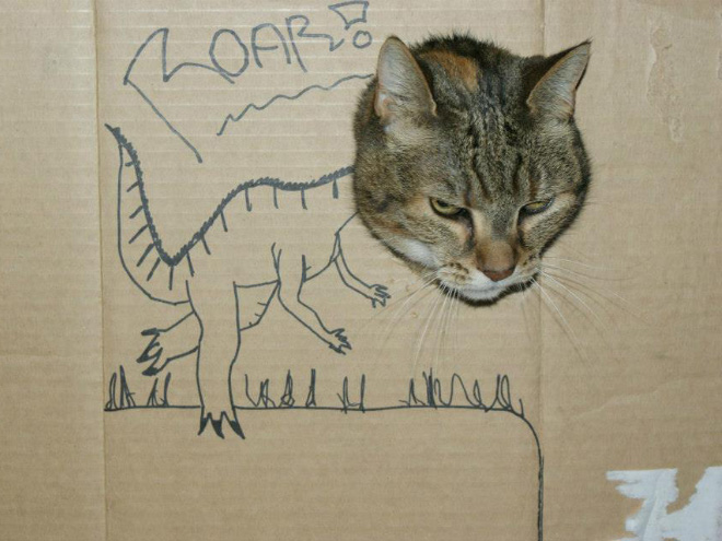 How to turn your ordinary cat into a dinosaur...