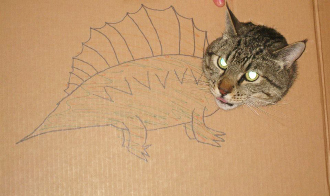 How to turn your ordinary cat into a dinosaur...