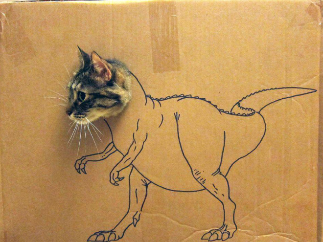 How to turn your ordinary cat into a dinosaur...