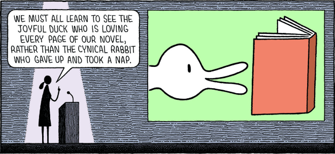 Funny cartoon by Tom Gauld.