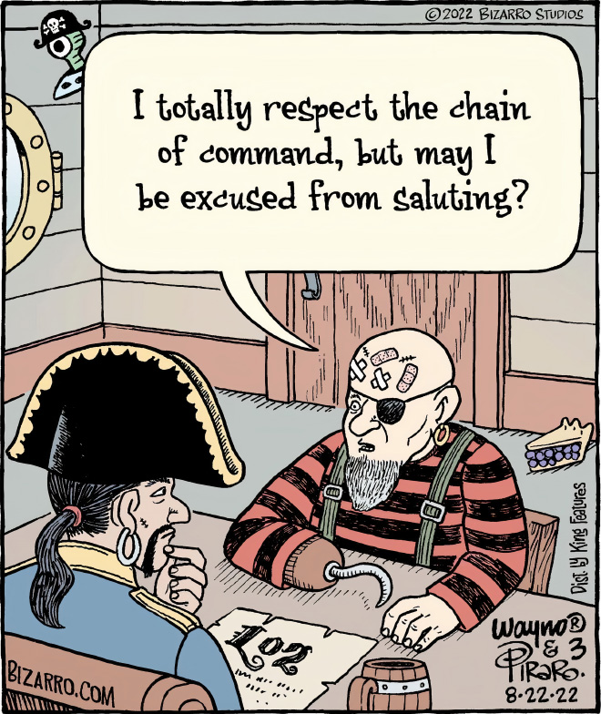 Funny cartoon by Bizarro.