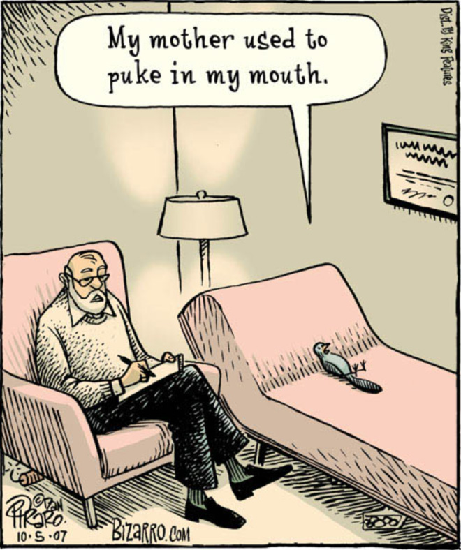 Funny cartoon by Bizarro.