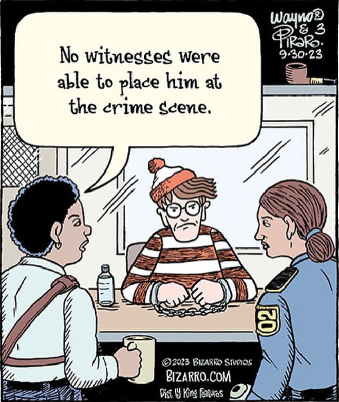 Funny cartoon by Bizarro.