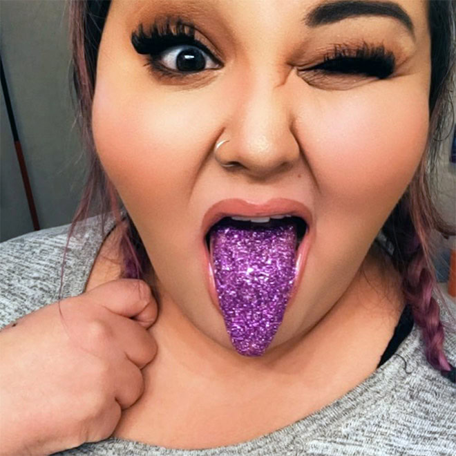 So people are licking glitter for attention...