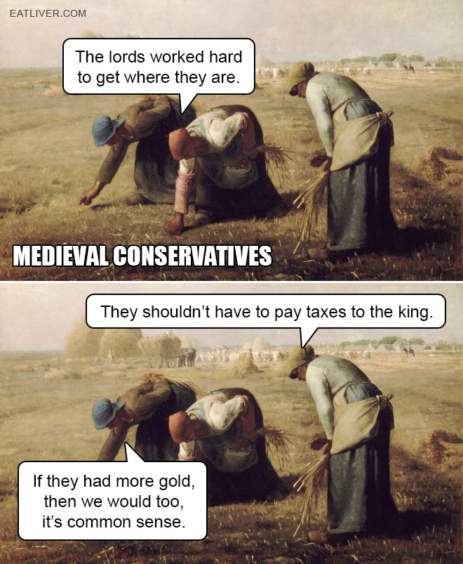 The lords worked hard to get where they are. They shouldn't have to pay taxes to the king. If they had more gold, then we would too, it's common sense.